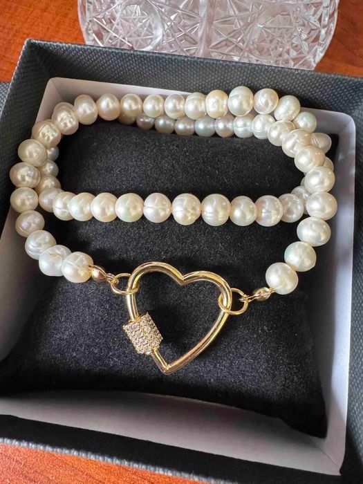 Чисто ново колие с естествени речни перли на марката MIMICO