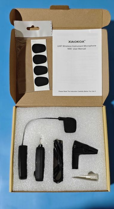 Безжичен микрофон за кларинет,тромпет и всякакви духови инструменти. Приемник и предавател