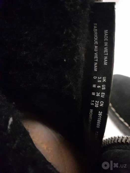 Clarks утепленные замшевые ботинки 36 размер