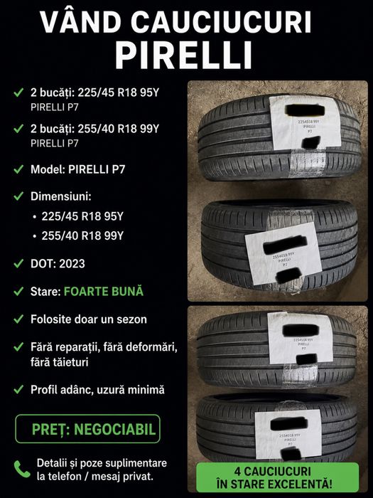 Cauciucuri pirelli stare foarte buna
