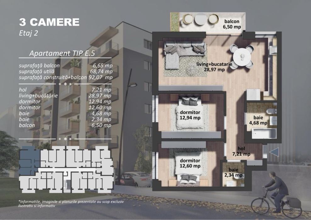 3 camere decomandat grand arena mall brancoveanu direct propietar — fotografia 1