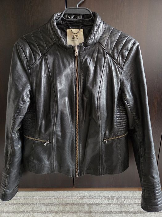 Дамско късо кожено яке от естествена кожа