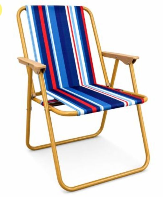 Сгъваем стол, Изработен от стомана и плат Oxford, За къмпинг море градина