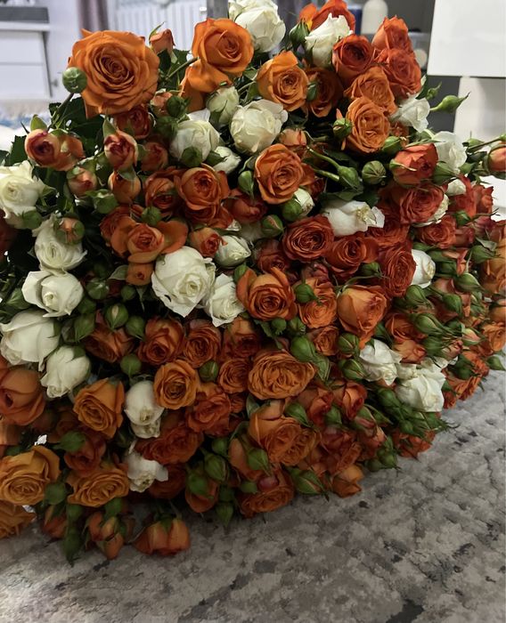 Кустовые розы 55штук