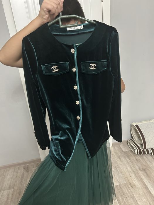 Платья двойка в зеленным цвете