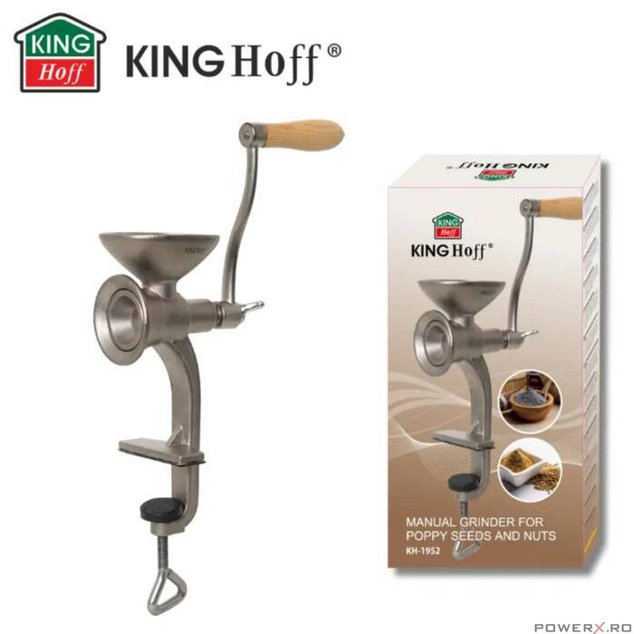 Masina pentru macinat seminte, manuala din otel inoxidabil, Kinghoff