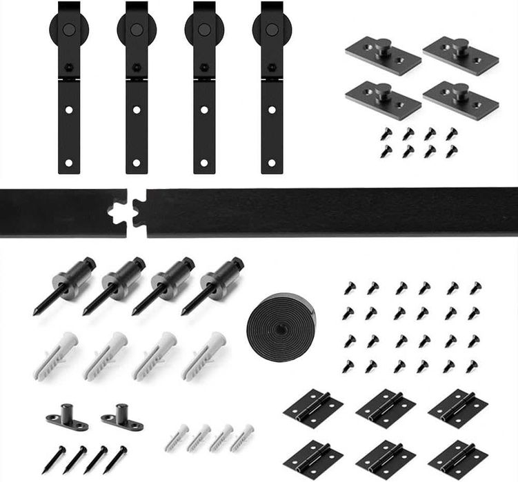 HOCONNIE Комплект за 4 двустранно сгъваеми плъзгащи се врати за плевня