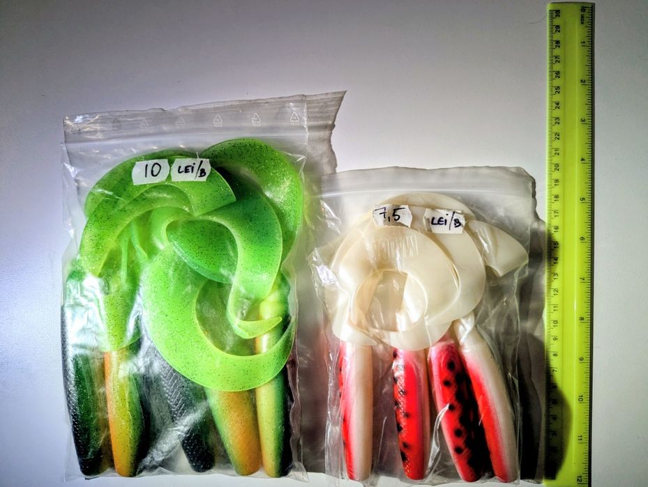 Naluci siliconice (gume) pentru pescuit la somn, stiuca, etc.