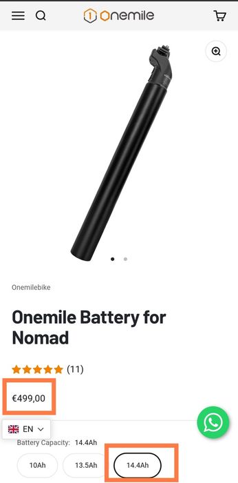 Onemile E-bike Samsung 36V / 14.4Ah батерия, 350 W мотор