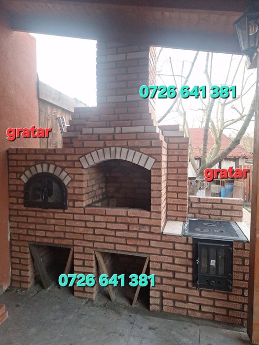 Gratar rustic de cărămidă plita țărănească cuptor