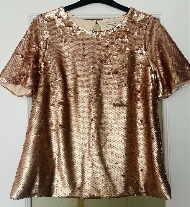 Bluza paiete roz,Damart, 46-48, noua