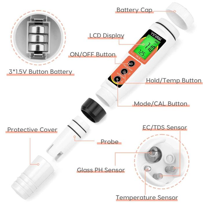 Тестер за вода- мултифункционален от YIUMIK YK-4