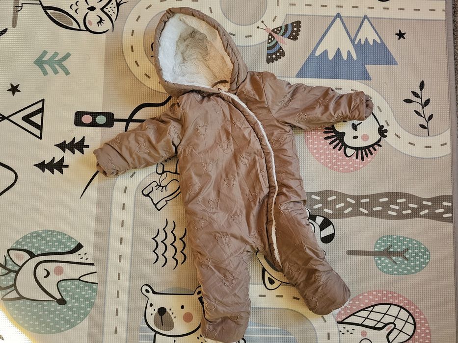 Детски зимен космонавт / гащеризон | Кафяв | Размер 80см