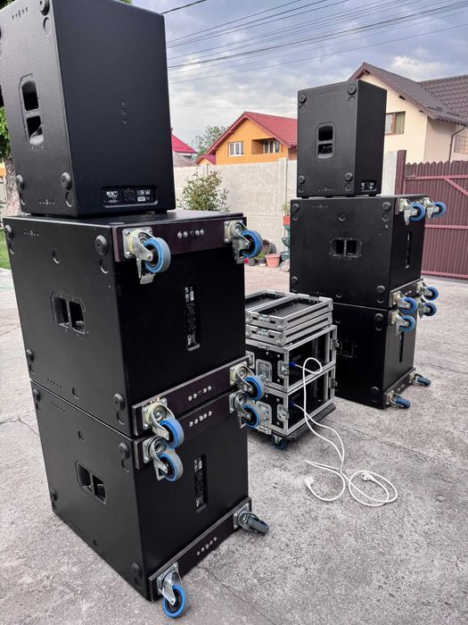 Sistem KV2 AUDIO compus din 2 topuri es 1.0, 4 basi, 2  amplificatoare