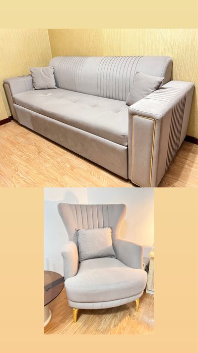 Новый диван с креслом