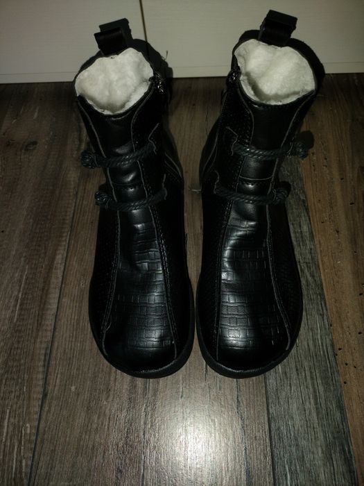 Botine îmblănite de iarnă damă piele naturala bovina 38