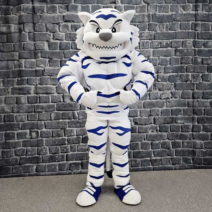 Costum Mascotă Tigru Alb Musculos Profesional Handmade – Evenimente, Petreceri, Promovare
