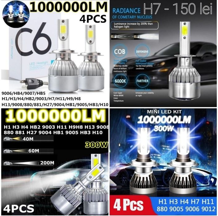 Lampi semnal, Led auto H7, H15, T10, 1156 + ACCESORII