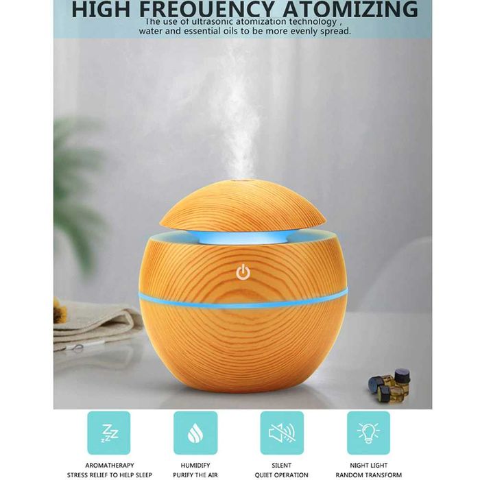 Арома дифузер със свветлинни ефекти - овлажнител сфера 150 мл