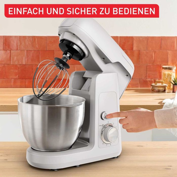 Нов Кухненски Робот Tefal Bake Partner QB525B38, 1100W, Капацитет на Купата 4.6 л, 2 години Гаранция
