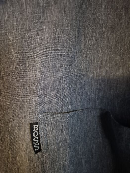 Cămașă BOSS Hugo Boss gri melanj, mărimea M, stil casual-elegant