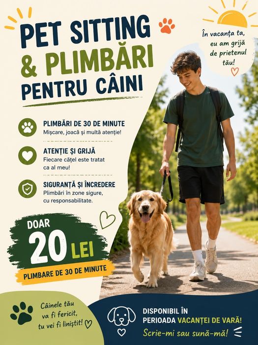 Pet Sitter/Plimbare caini