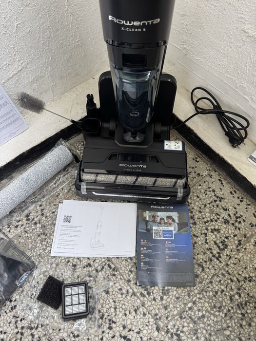 Вертикална Безжична Прахосмукачка за Сухо и Мокро Почистване Rowenta X-Clean 5 (GZ5555EE) Самопочистване и 50 мин, 170W!