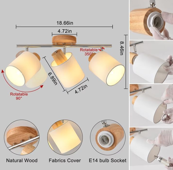 Aplica de tavan cu 3 surse iluminare