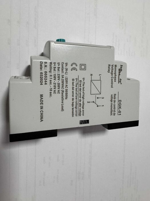 Releu monofazat DGK-01 de protectie la supra si sub tensiune 230VAC