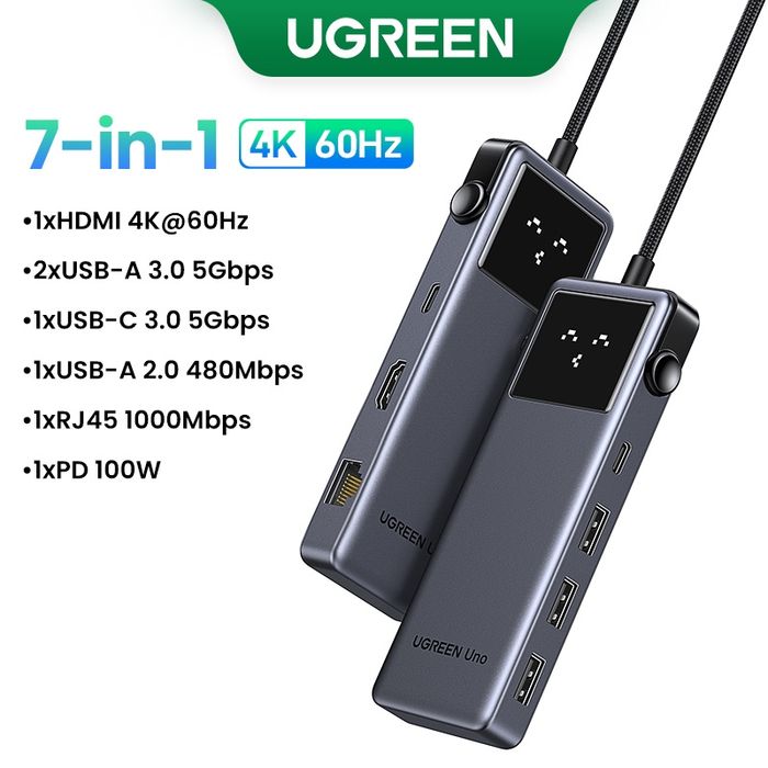 Новый! Ugreen Uno 7in1 type-c hub