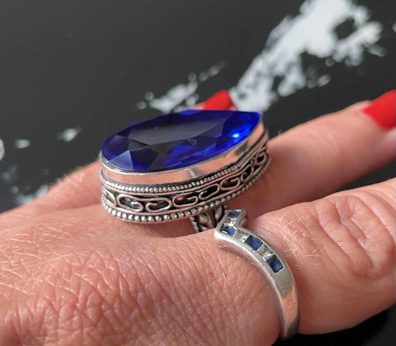 Inel Argint 925 Vintage cu Piatra Semipretioasa Tanzanit