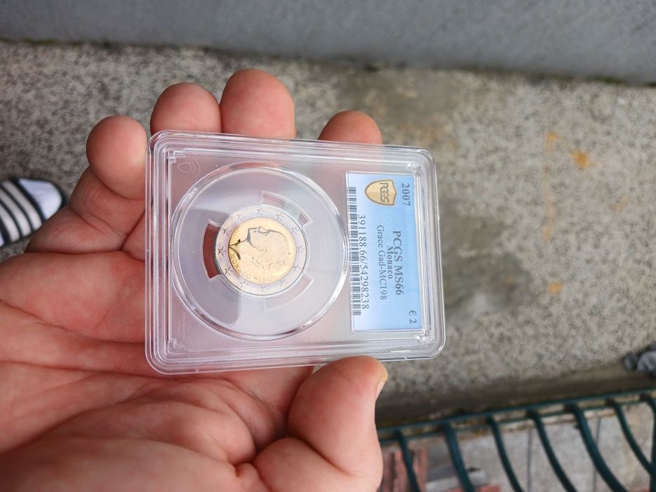 2 евро"грейс кели"2007 г,.Малта,3000евро MS66