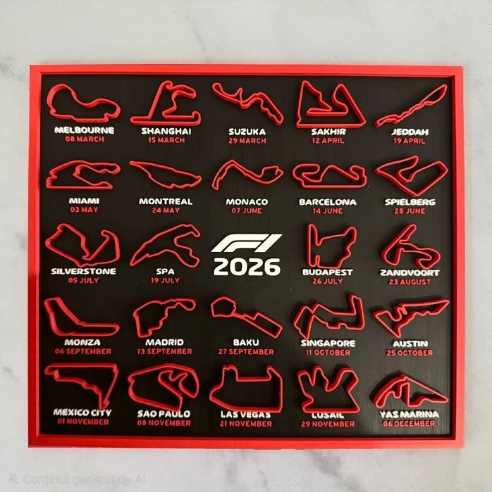 MotoGP 2026 calendar decorativ