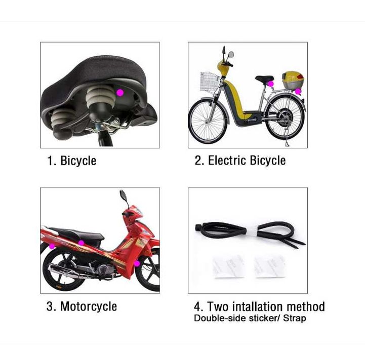 Alarmă antifurt pt. biciclete motociclete, impermeabila, telecomandă