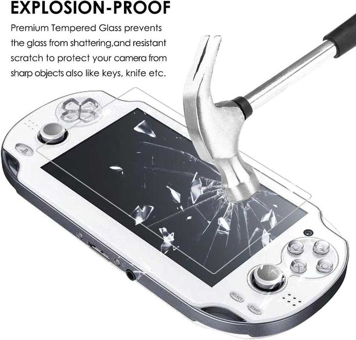 Протектор за Sony PS Vita 1000 – закалено стъкло 9H за екран + фолио за заден панел