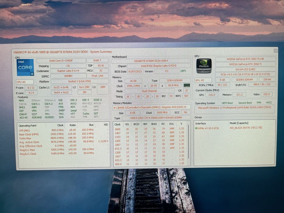 PC Gaming i5 13400F 16gb RAM RTX 3060ti SSD 1TB