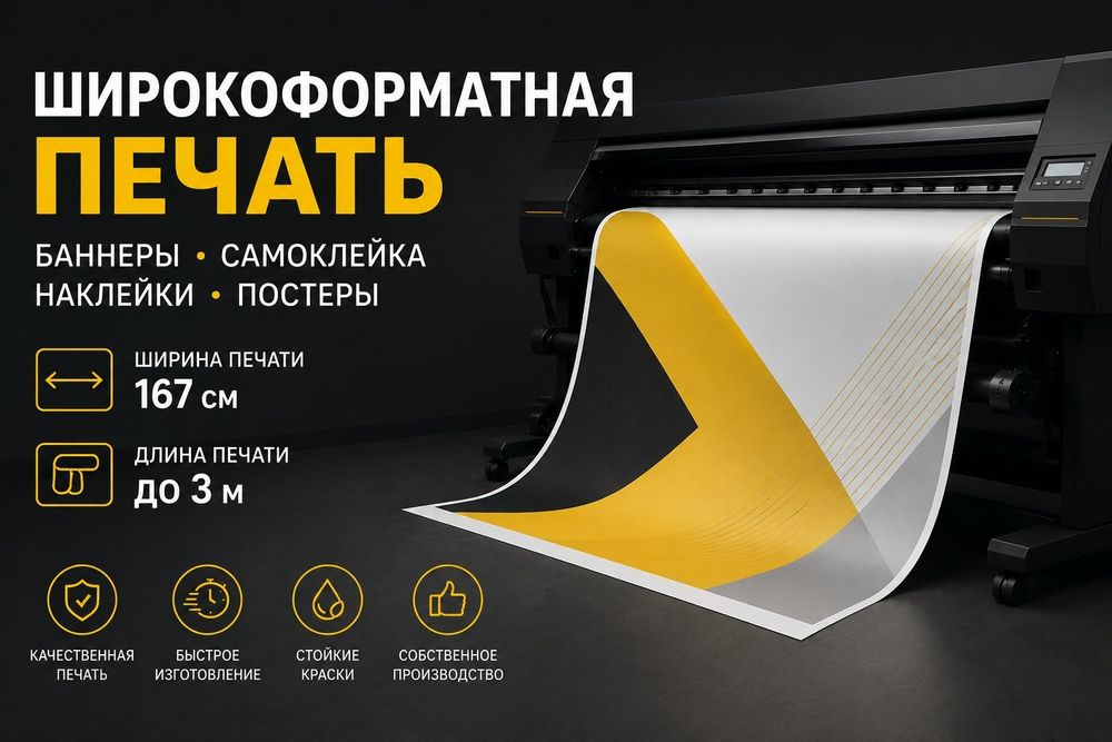 Широкоформатная печать на пленке и баннере