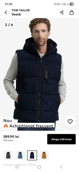 Vesta groasa cu gluga