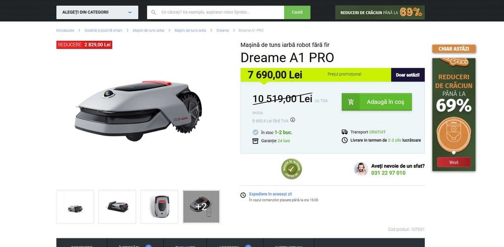 Robot de tuns iarbă robot fără fir Dreame A1 PRO