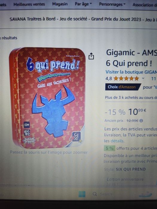 Joc nou, sigilat "6 qui prend"