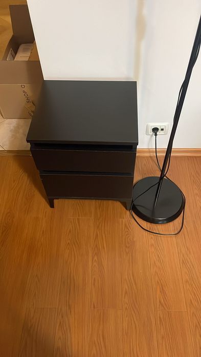 Noptiere negre set 2 bucăți