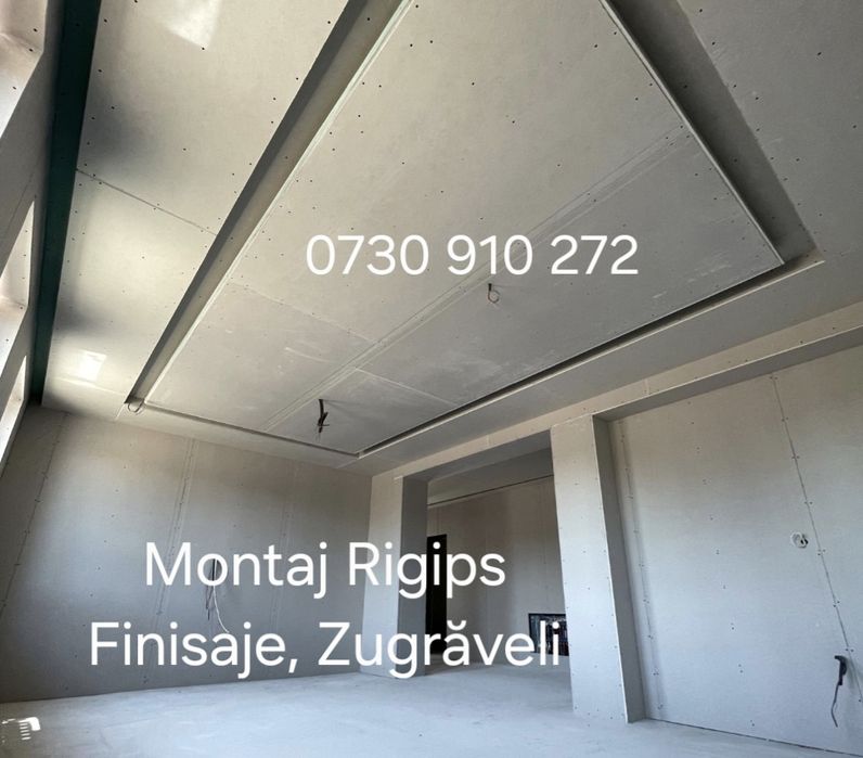 Placari Rigips, glet_finisat_zugrăvit