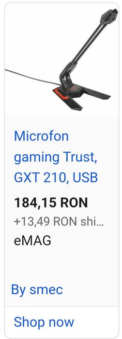 Microfon gaming Trust  Gtx 210,nou,sigilat