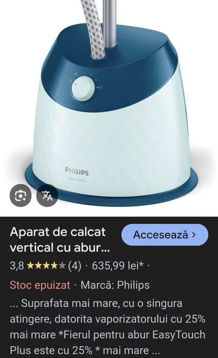 Aparat de călcat vertical cu abur Philips EasyTouch Plus