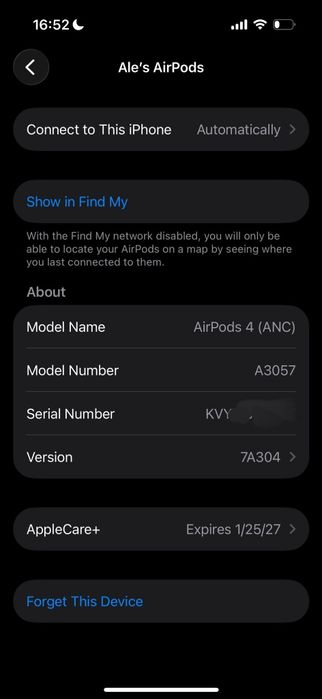 AirPods 4 ANC originale + AppleCare-2027, stare foarte bună