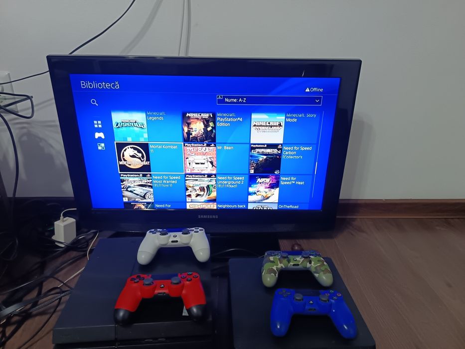 PlayStation 4/PS4 + 100 Jocuri (Orice Joc Gratis) ModaT FC26/GTA/NFS