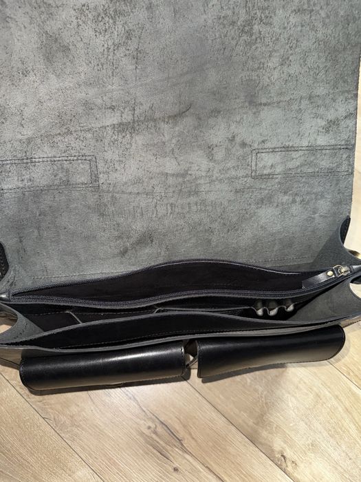 Geanta piele neagra laptop