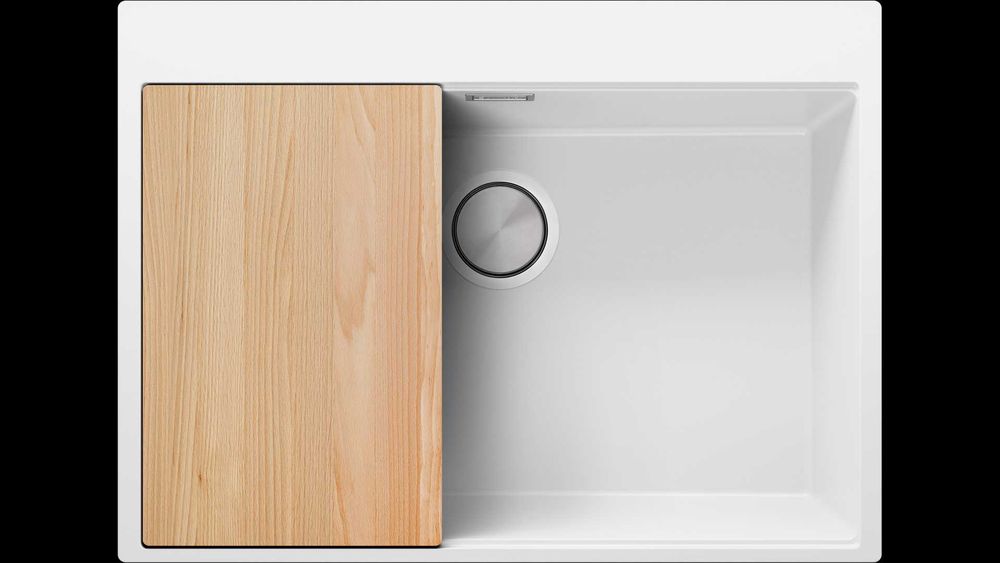 Промо Черна кухненска мивка от гранит модел Осло 60 XXL Top 580 x 500