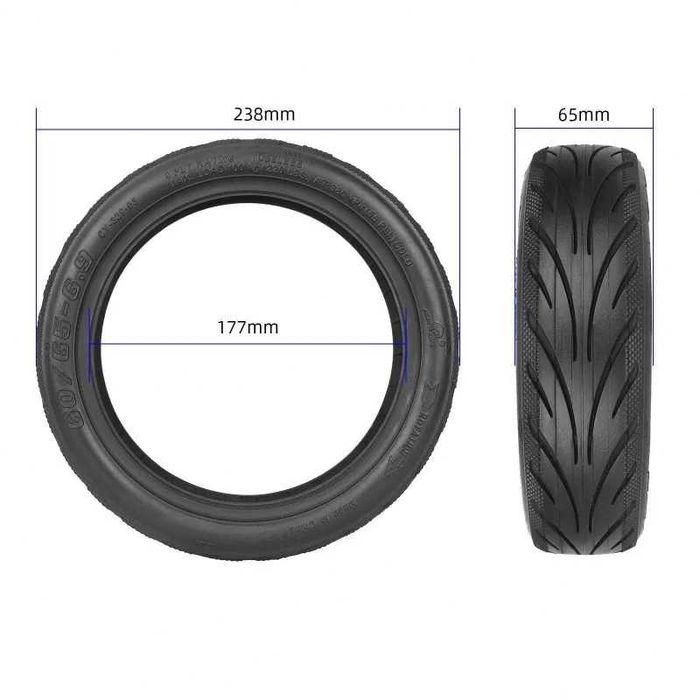 Set cauciuc tubeless FATA - SPATE cu gel 10inch 60/70-6.5 + 60/65-6.9 trotineta electrica Segway Ninebot Max G2 / G65 / F3 F3 Pro E2 Pro