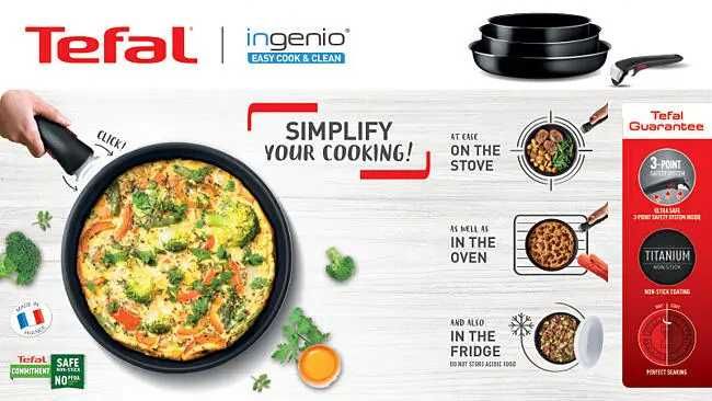 Set vase TEFAL Easy Cook & Clean L1539053 10 piese 16-28cm Nou Sigilat